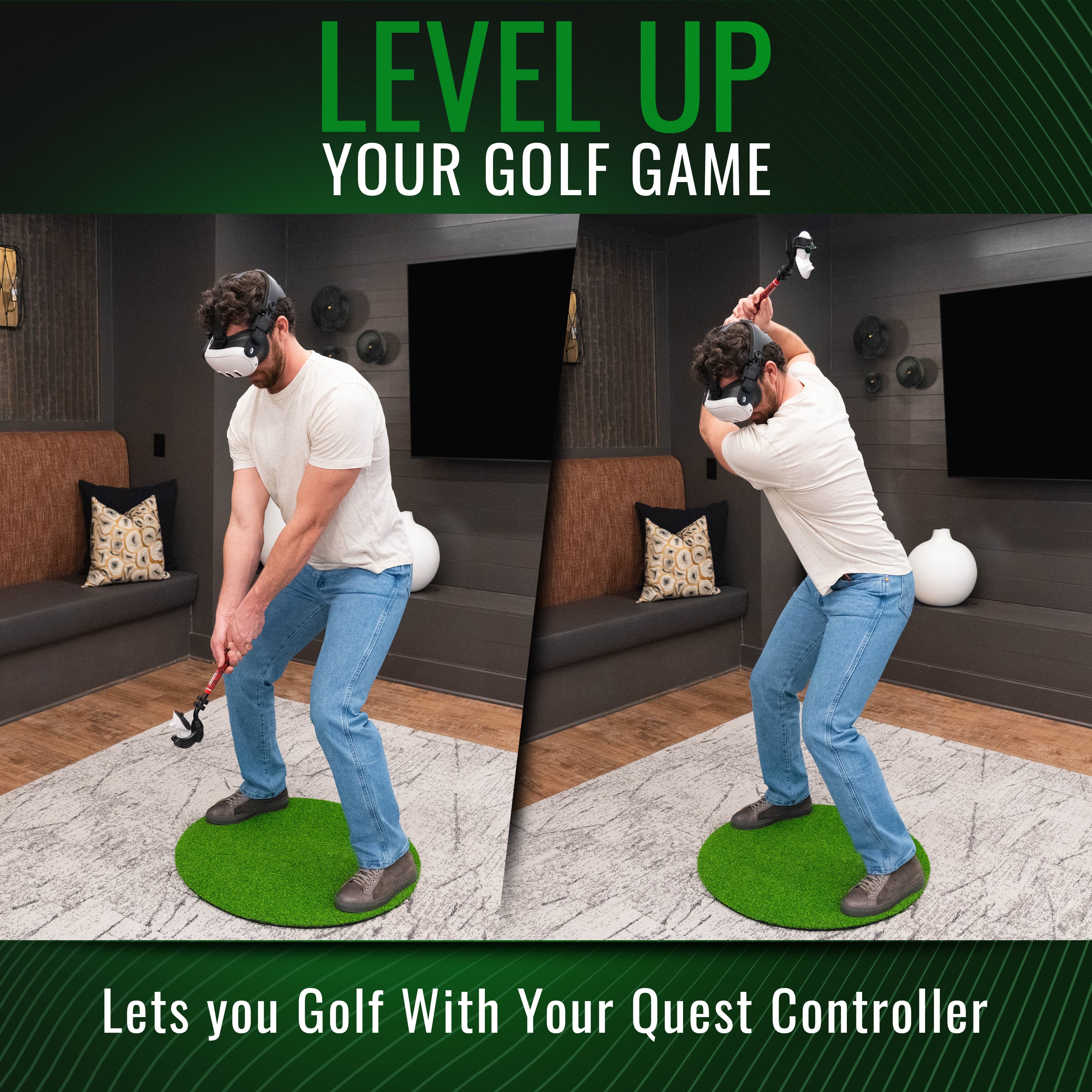 DriVR Ace - VR Golf Club Handle Accessory - Compatible with Quest 3/3s and Pro