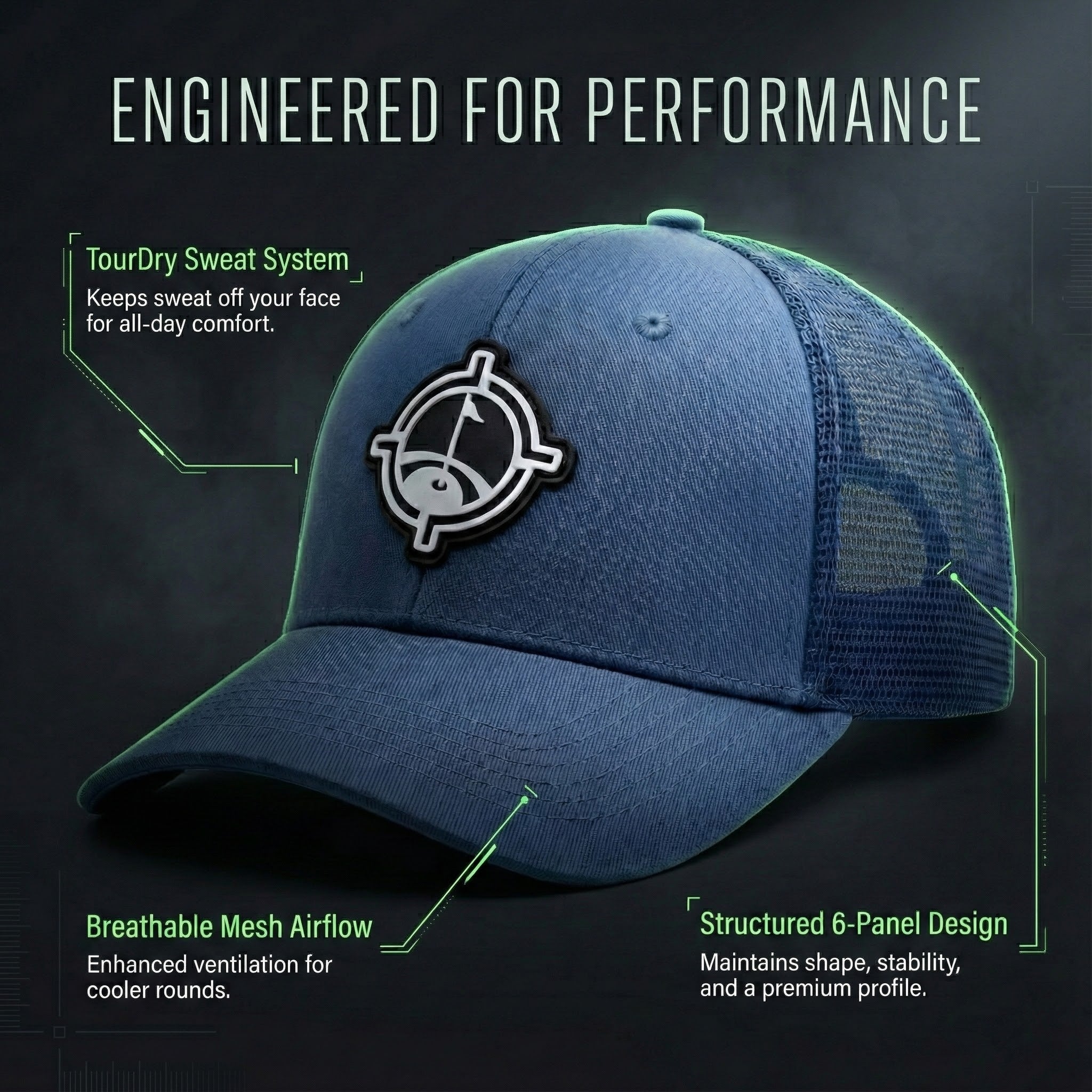 Aiming Fluid Golf Performance Hat (TourDry™ System)